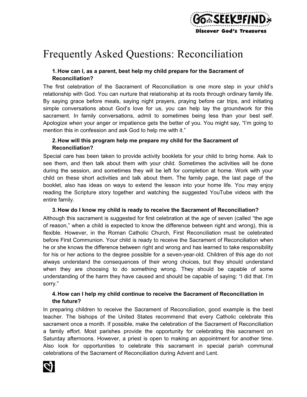 Frequently Asked Questions: Reconciliation