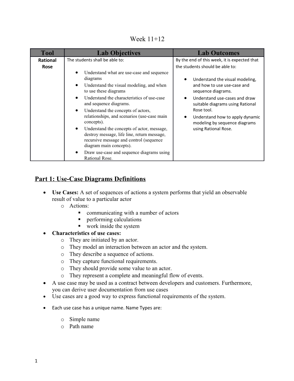 Part 1: Use-Case Diagrams Definitions