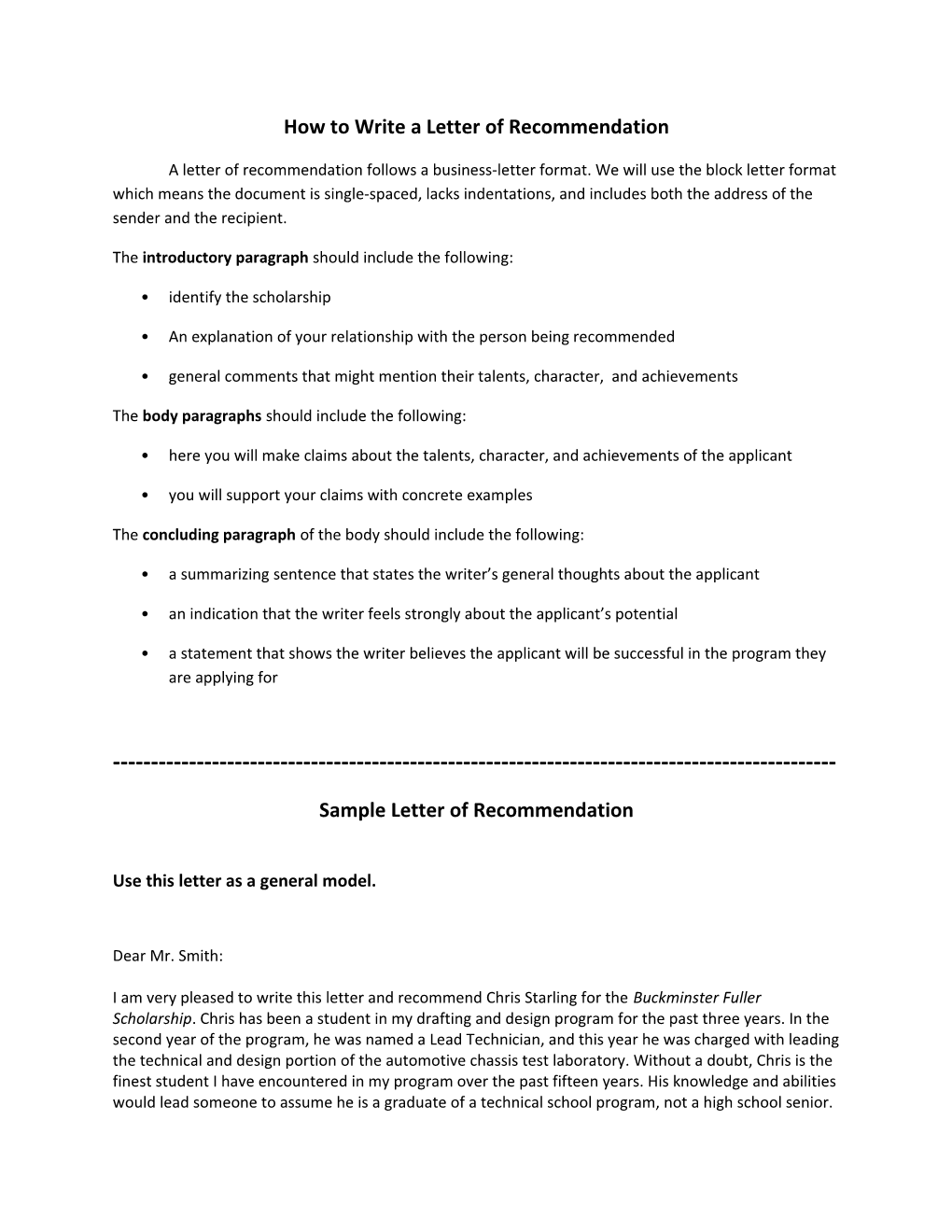 How to Write a Letter of Recommendation