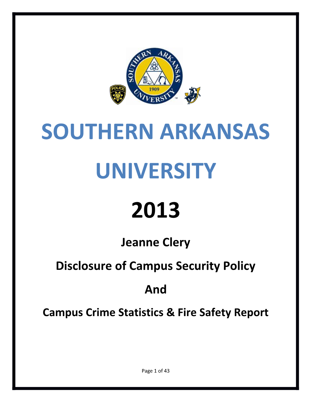 Disclosure of Campus Security Policy s1