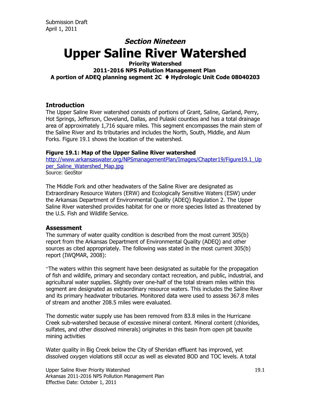 Upper Saline River Reservoir