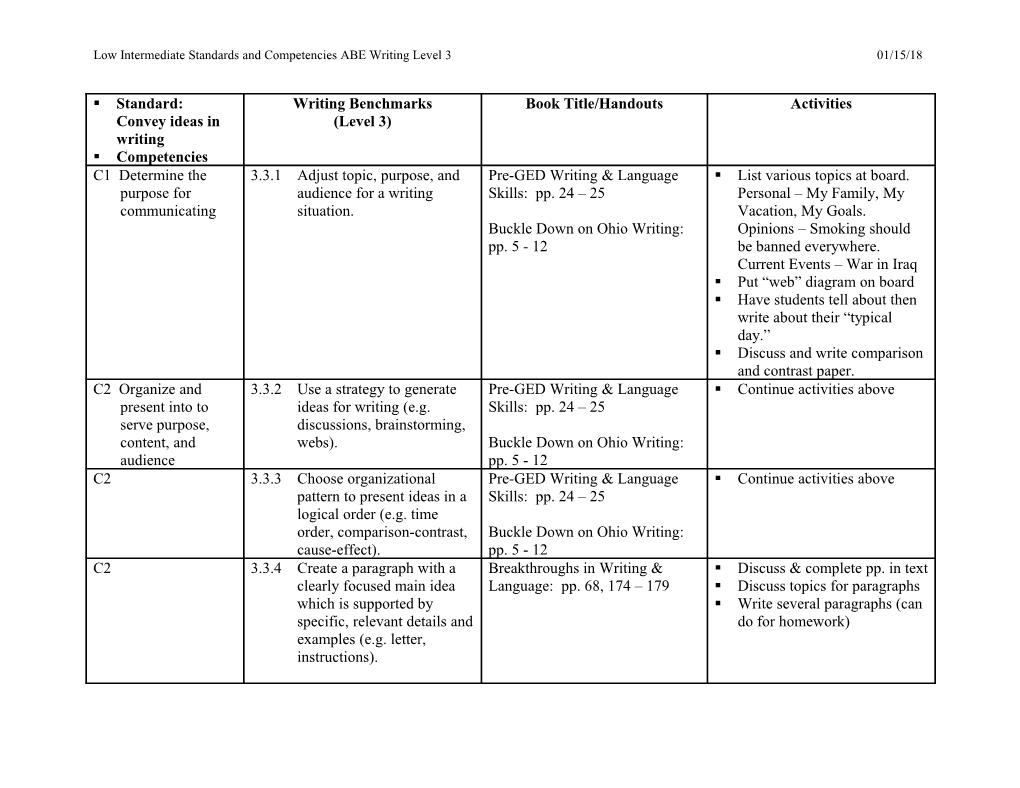 Standards and Competencies