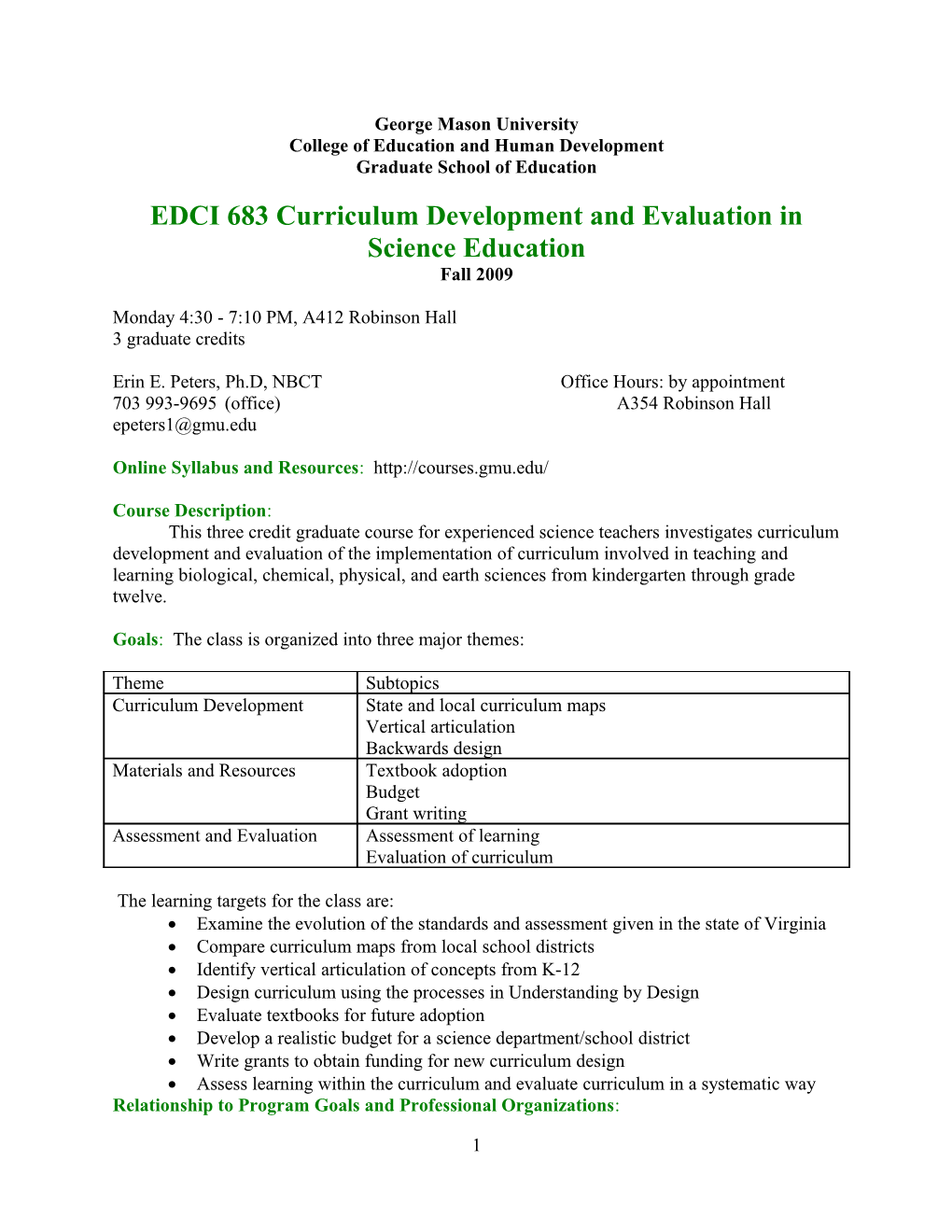 EDCI 663 Research in Science Teaching