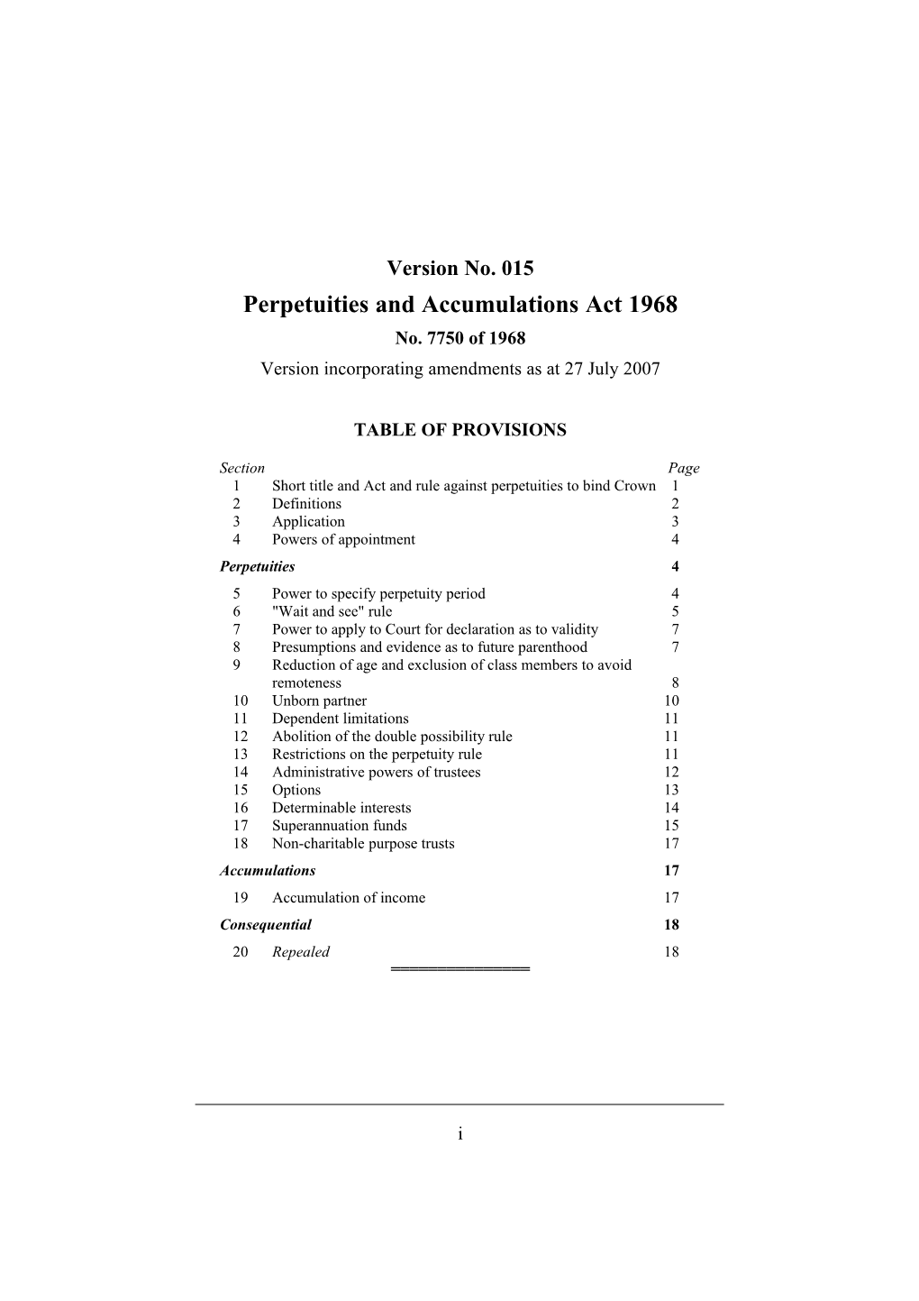 Perpetuities and Accumulations Act 1968