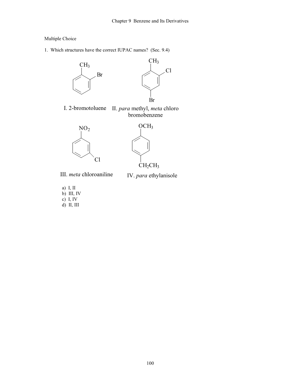 Chapter 9 Benzene and Its Derivatives