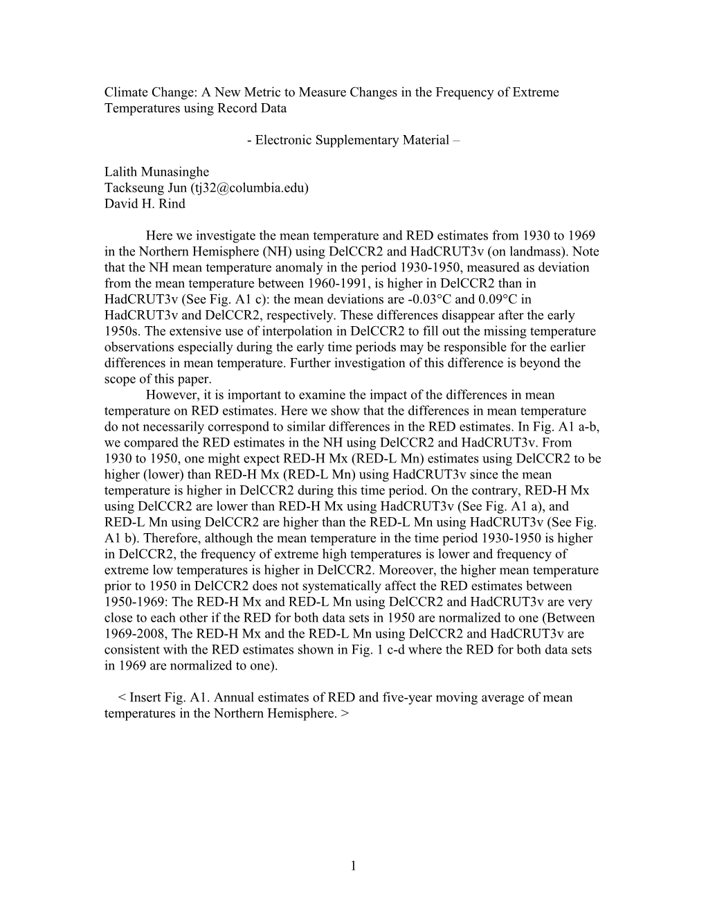 Climate Change: a New Metric to Measure Changes in the Frequency of Extreme Temperatures