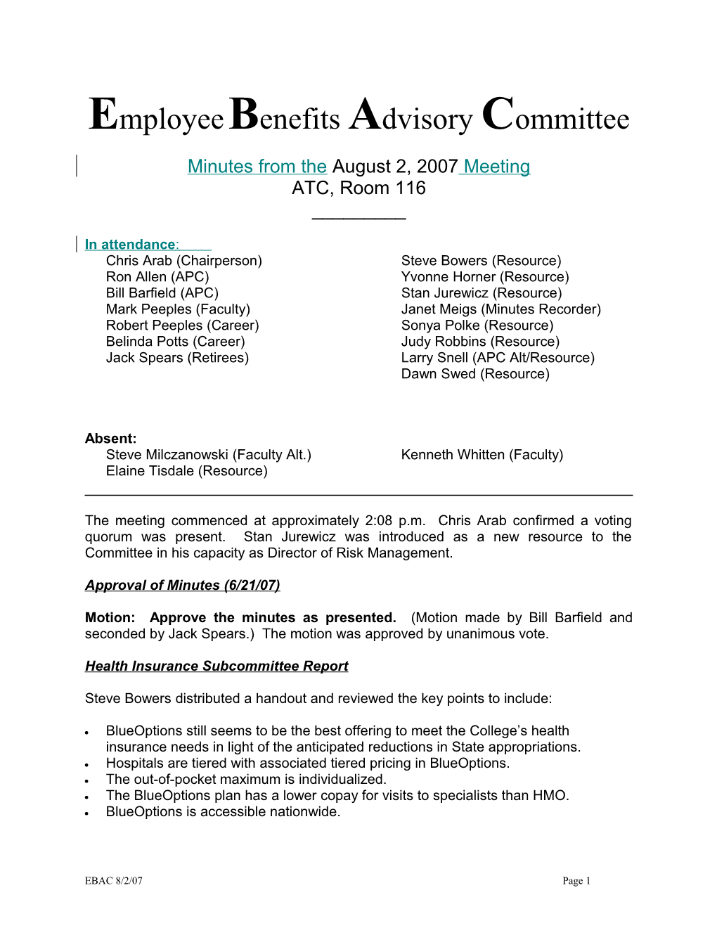 Employee Benefits Advisory C Ommittee s1