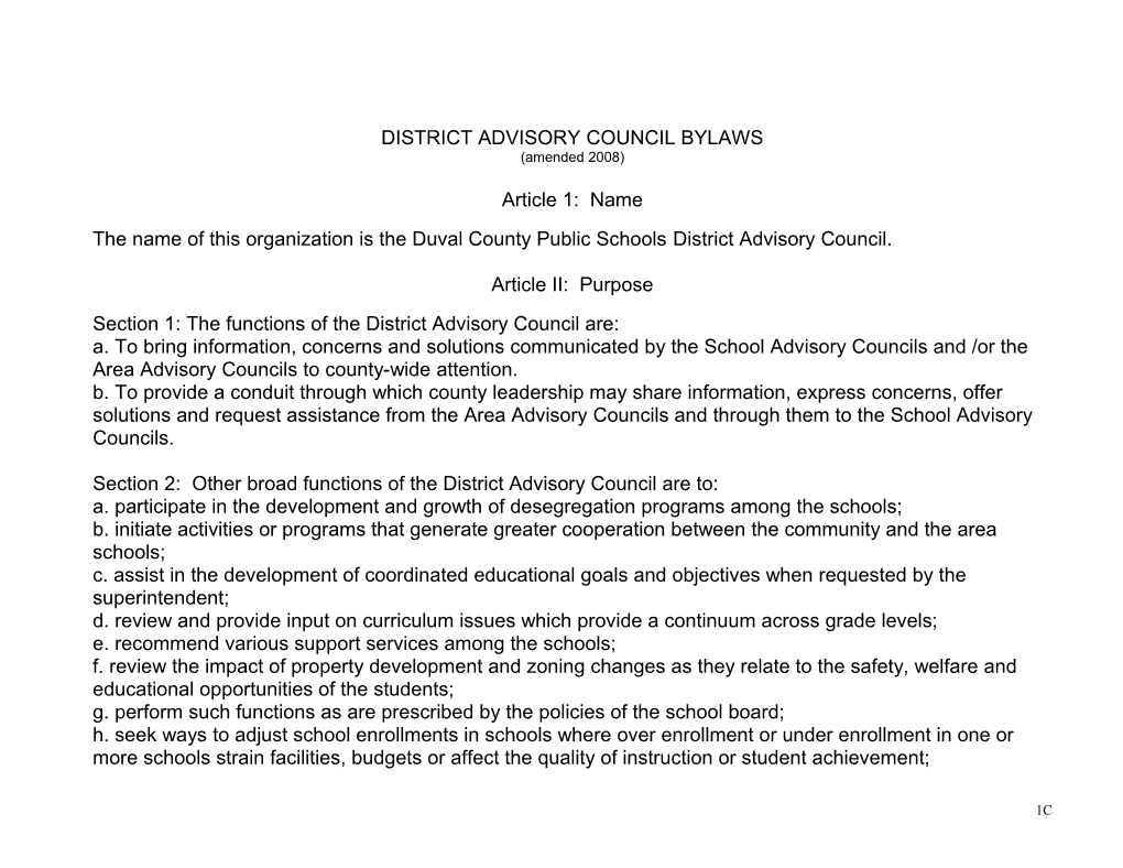District Advisory Council Bylaws
