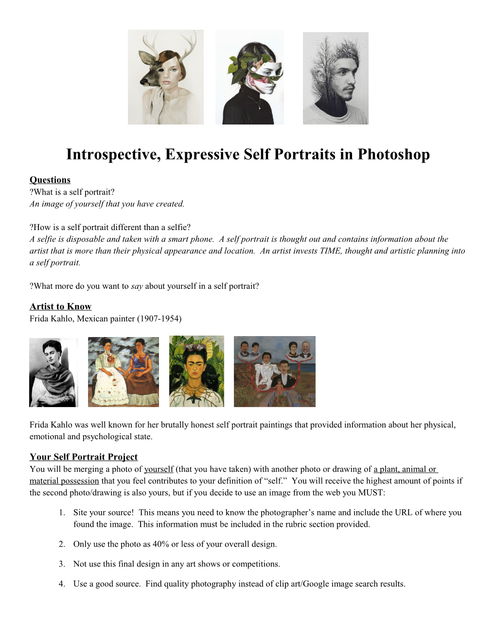 Introspective, Expressive Self Portraits in Photoshop
