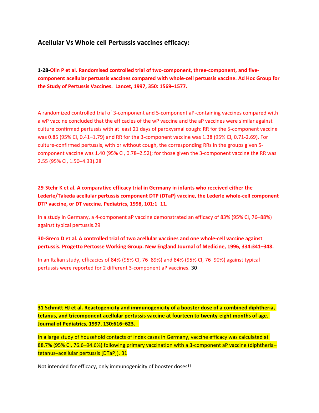 Acellular Vs Whole Cell Pertussis Vaccines Efficacy