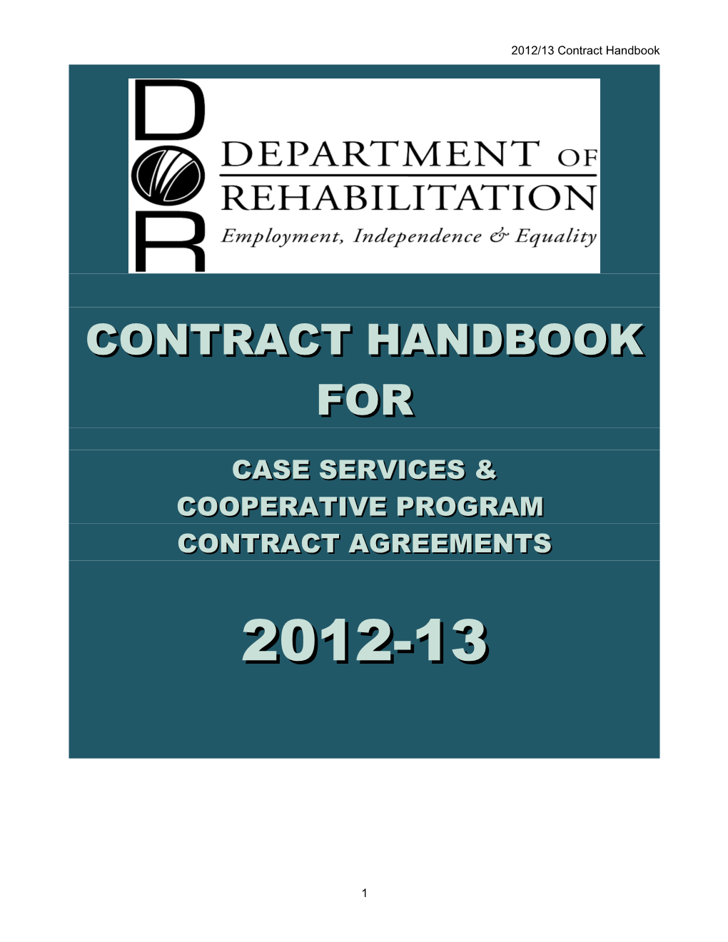 2012/13 Contract Handbook
