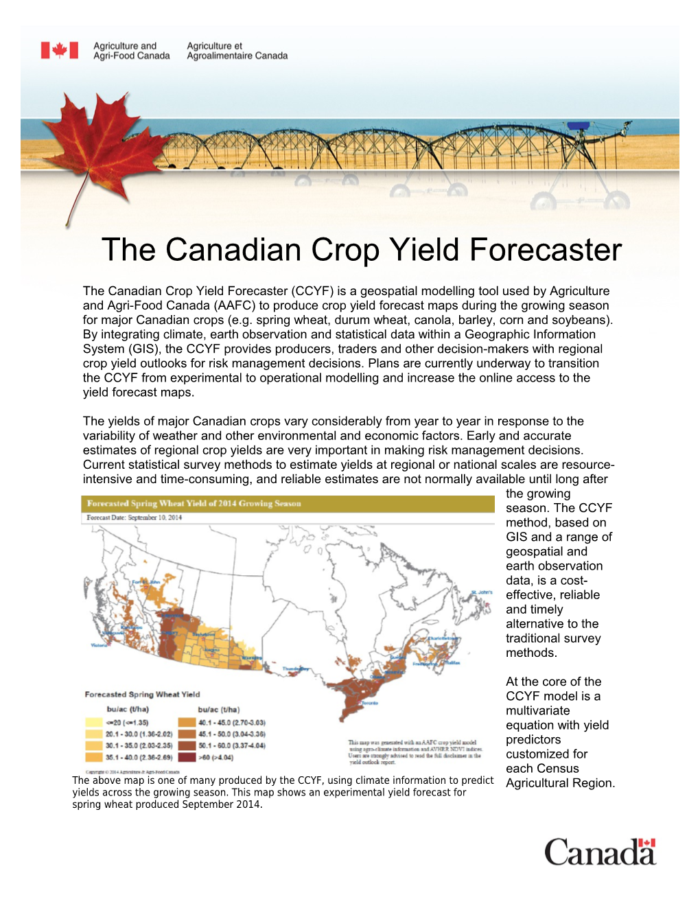 The Canadian Crop Yield Forecaster