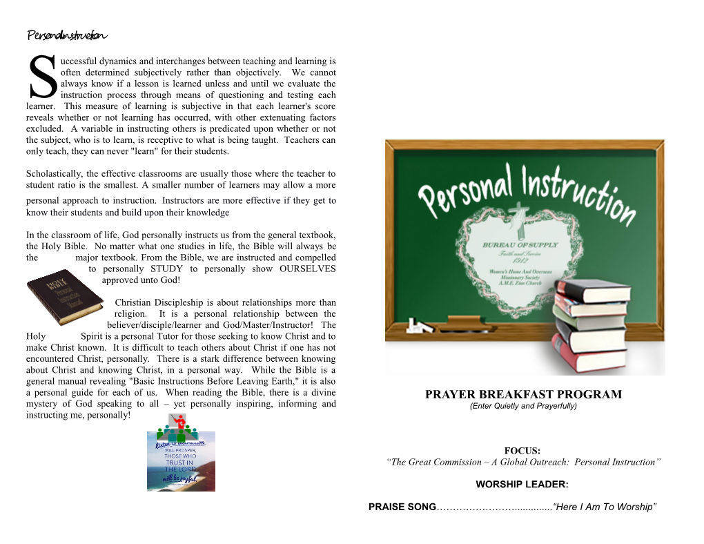 Personal Instruction