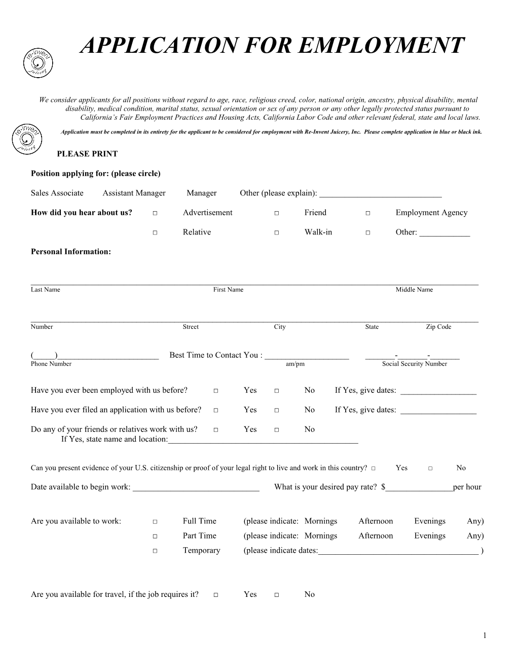 Application for Employment s48