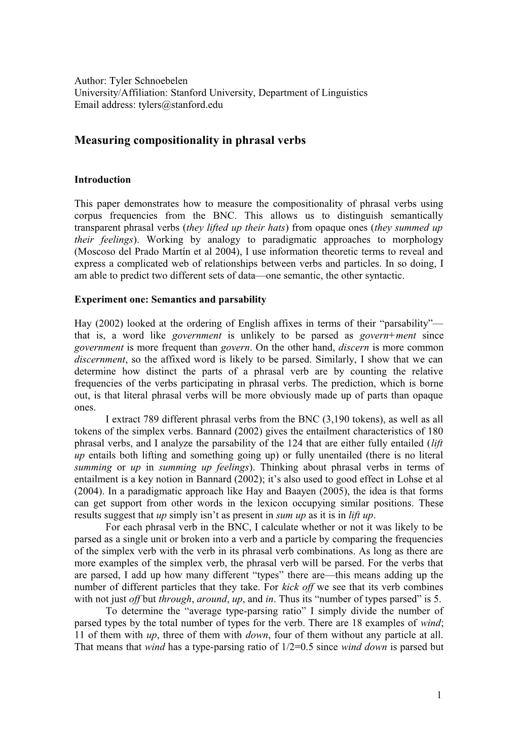 Measuring Compositionality in Phrasal Verbs