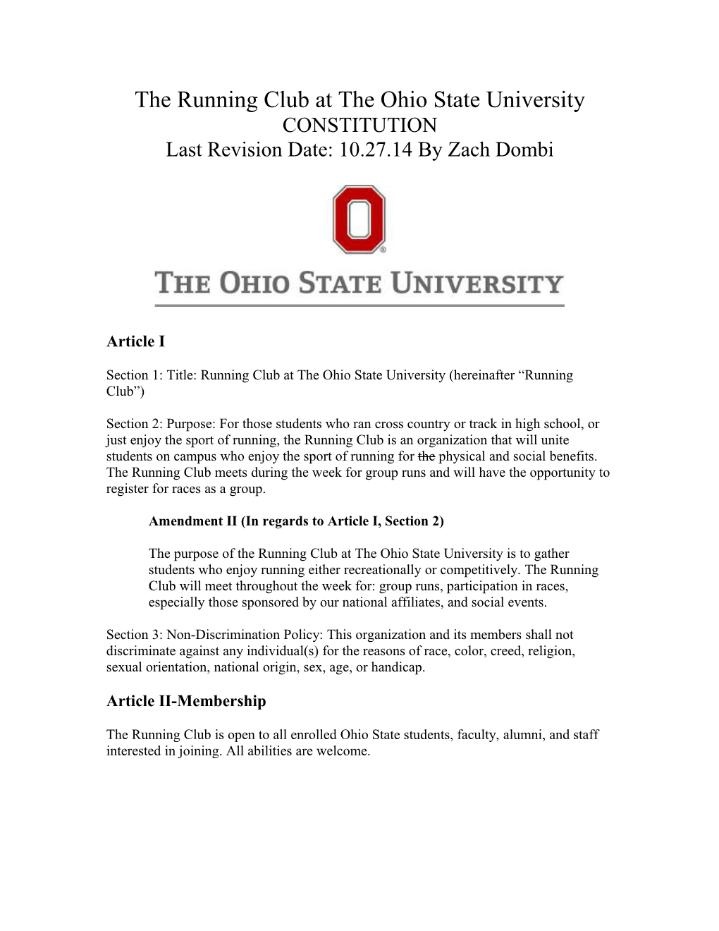 The Ohio State University Running Club