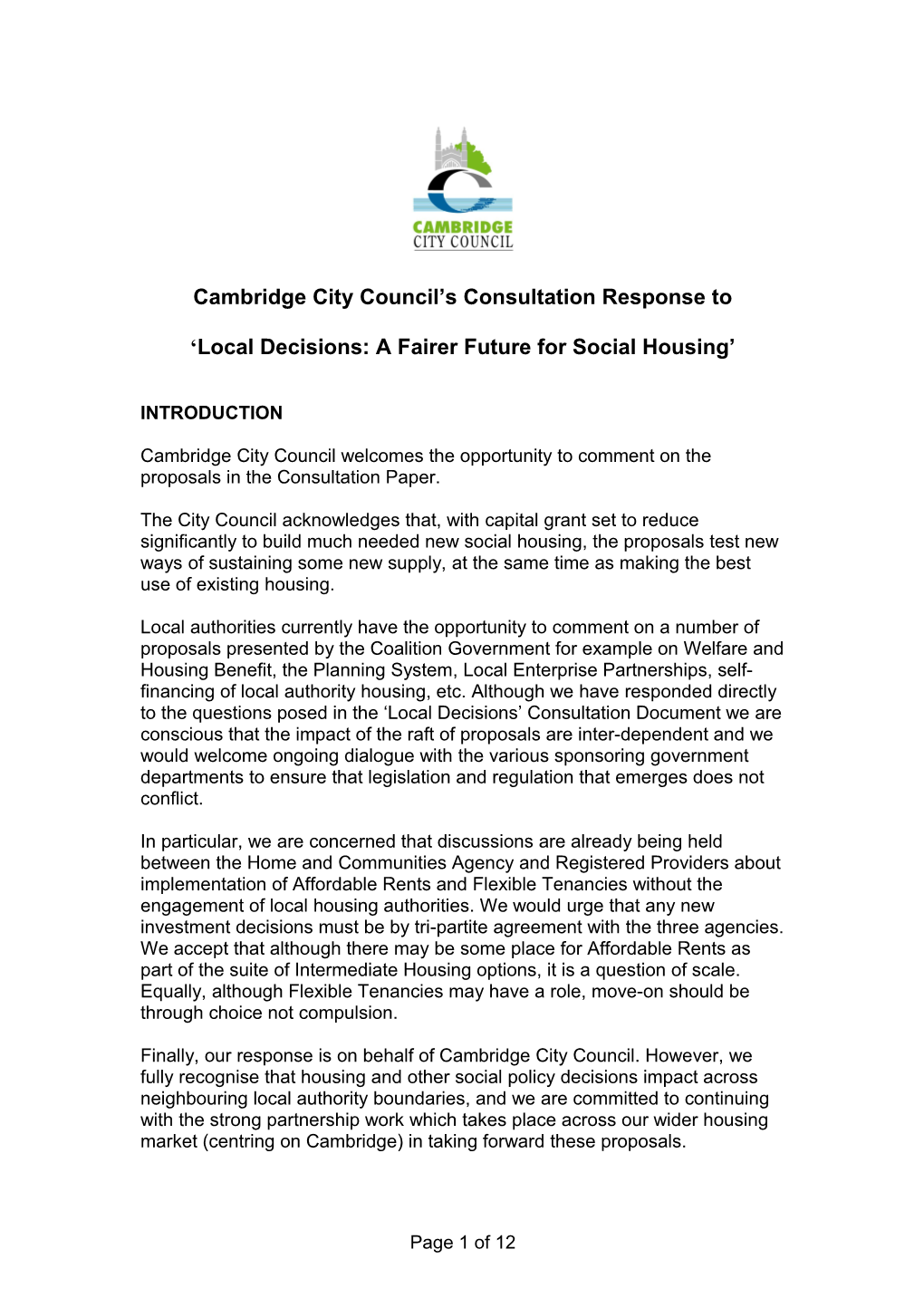Local Decisions: a Fairer Future for Social Housing