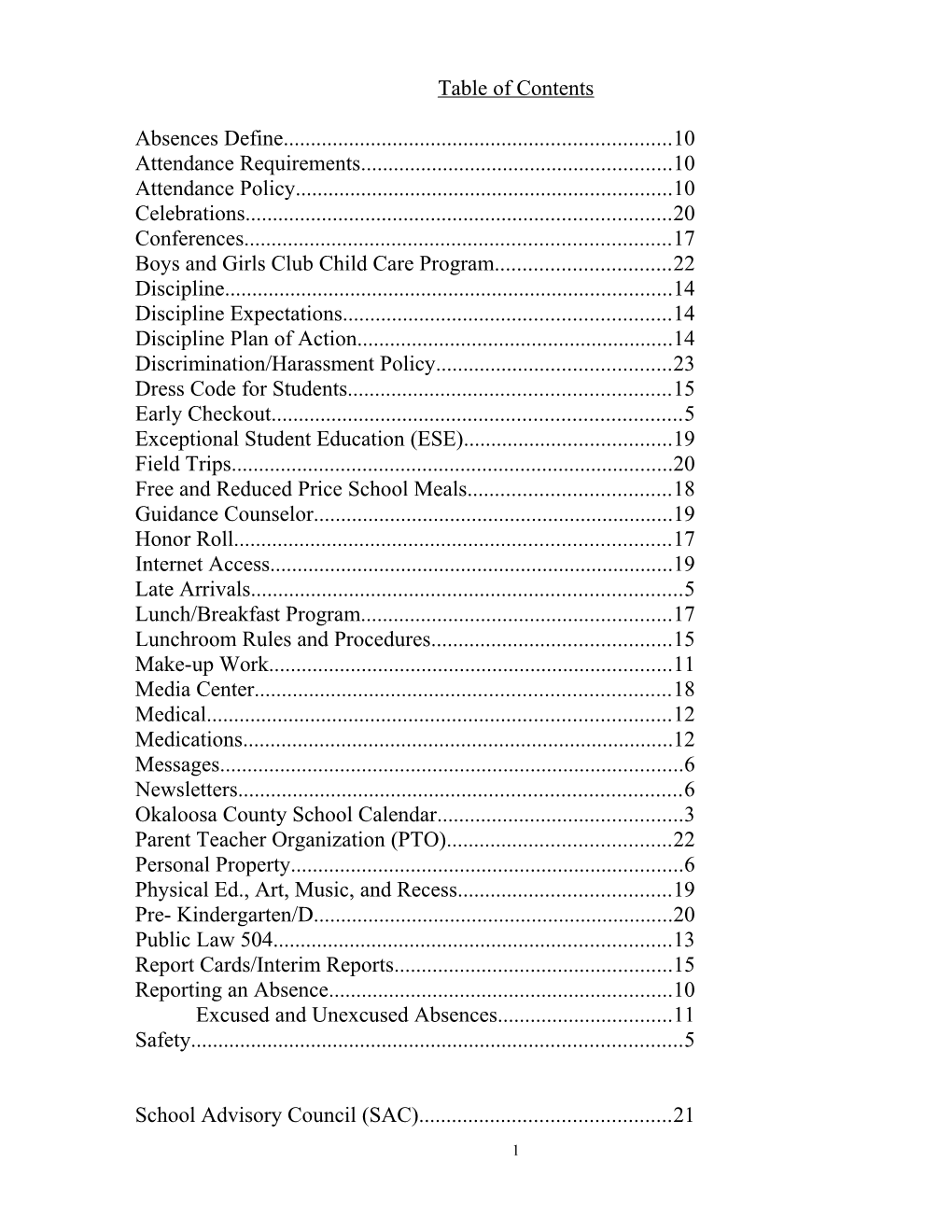 Table of Contents s267