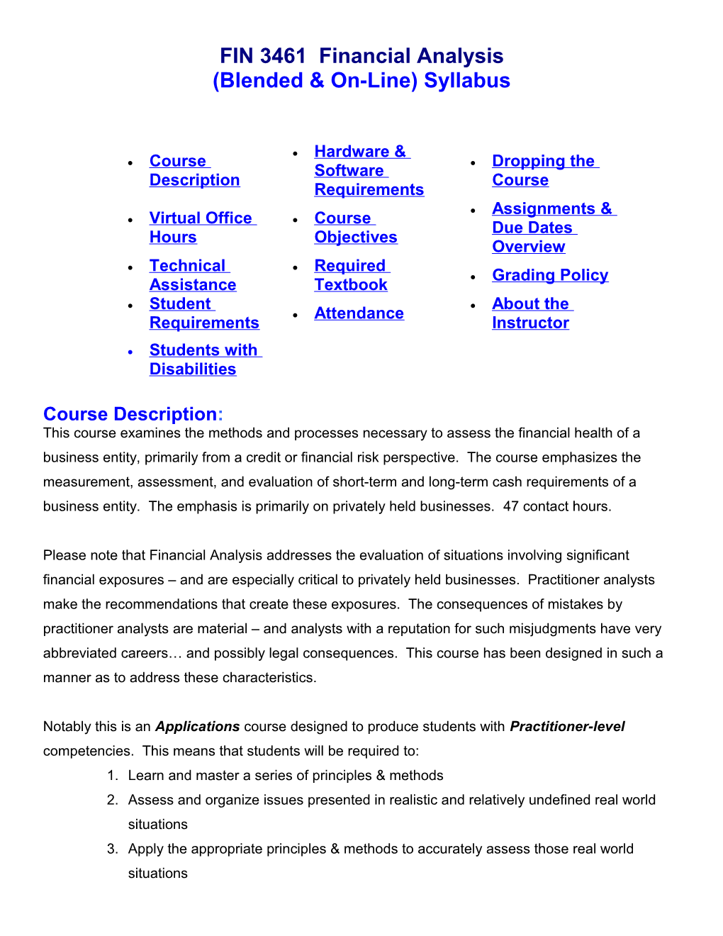 FIN 3403 Financial Management