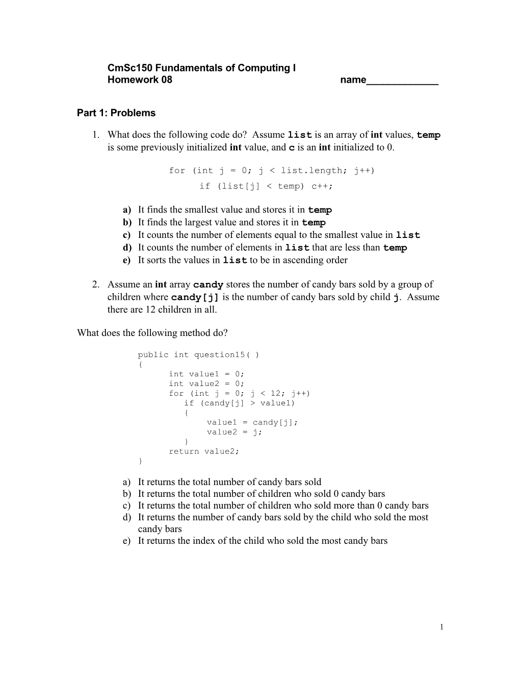 Cmsc150 Fundamentals of Computing I s1