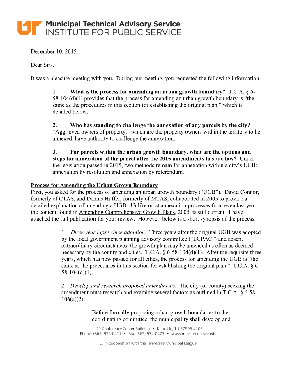 Annexation and Amending an Urban Growth Boundary