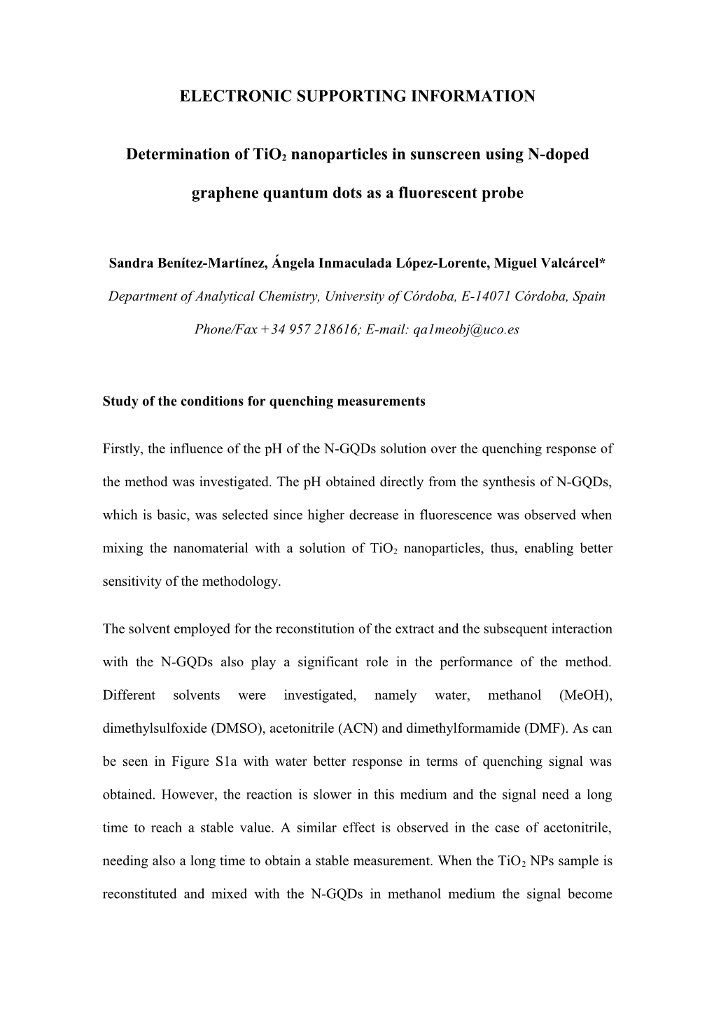 Determination of Tio2 Nanoparticles in Sunscreen Using N-Doped Graphene Quantum Dots As