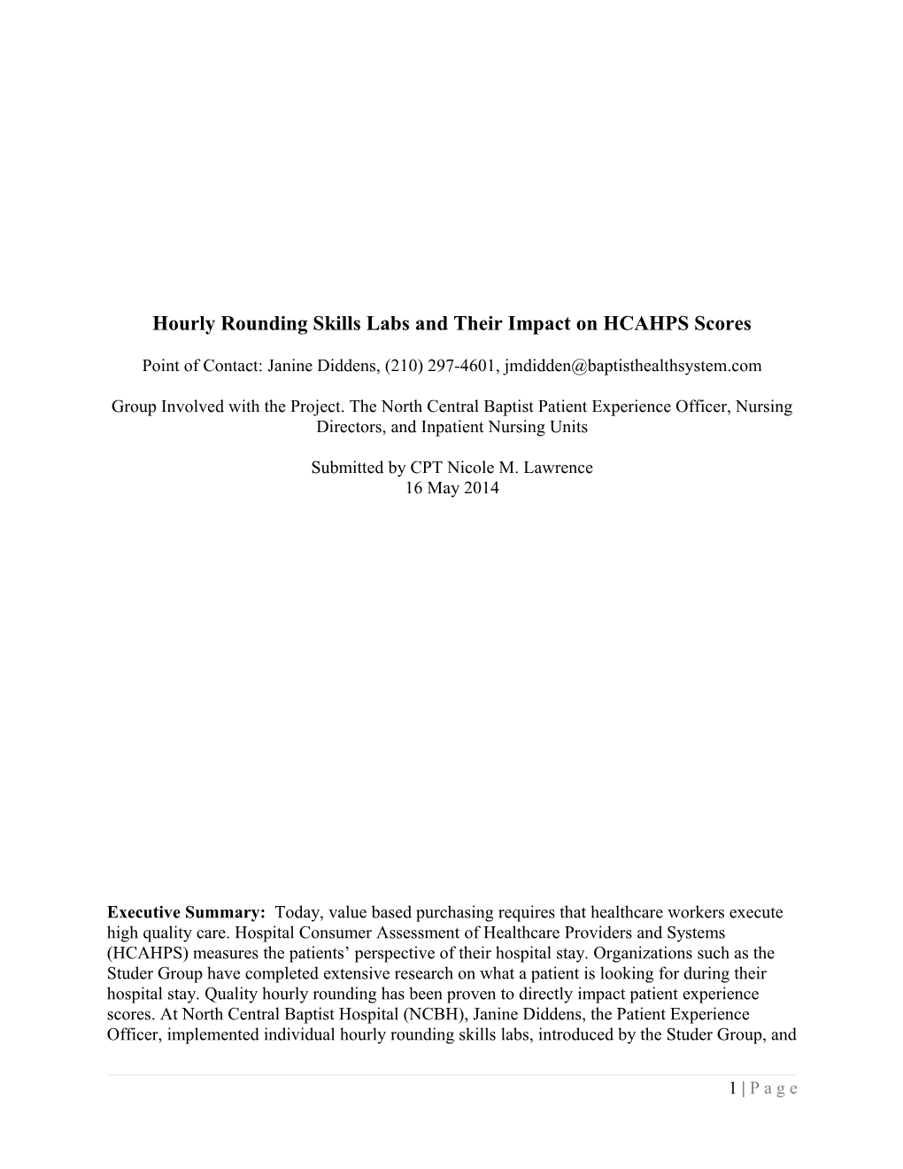 Hourly Rounding Skills Labs and Their Impact on HCAHPS Scores