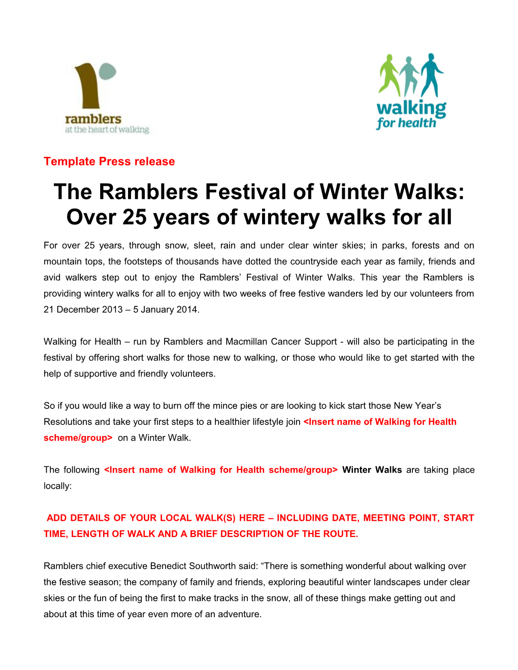 The Ramblers Festival of Winter Walks