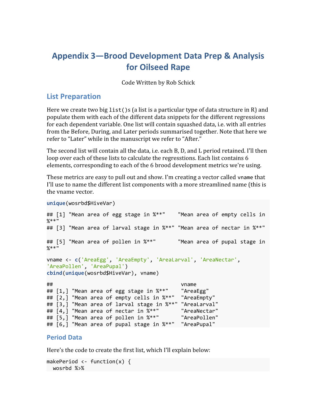 WOSR - Brood Dev - Analysis