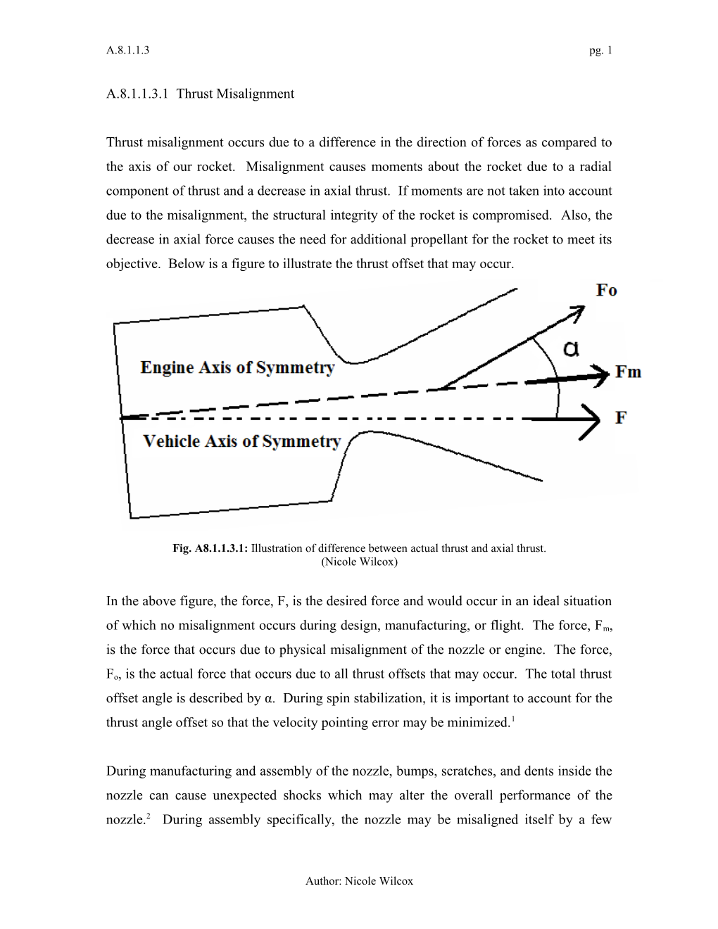 Fig. A8.1.1.3.1: Illustration of Difference Between Actual Thrust and Axial Thrust