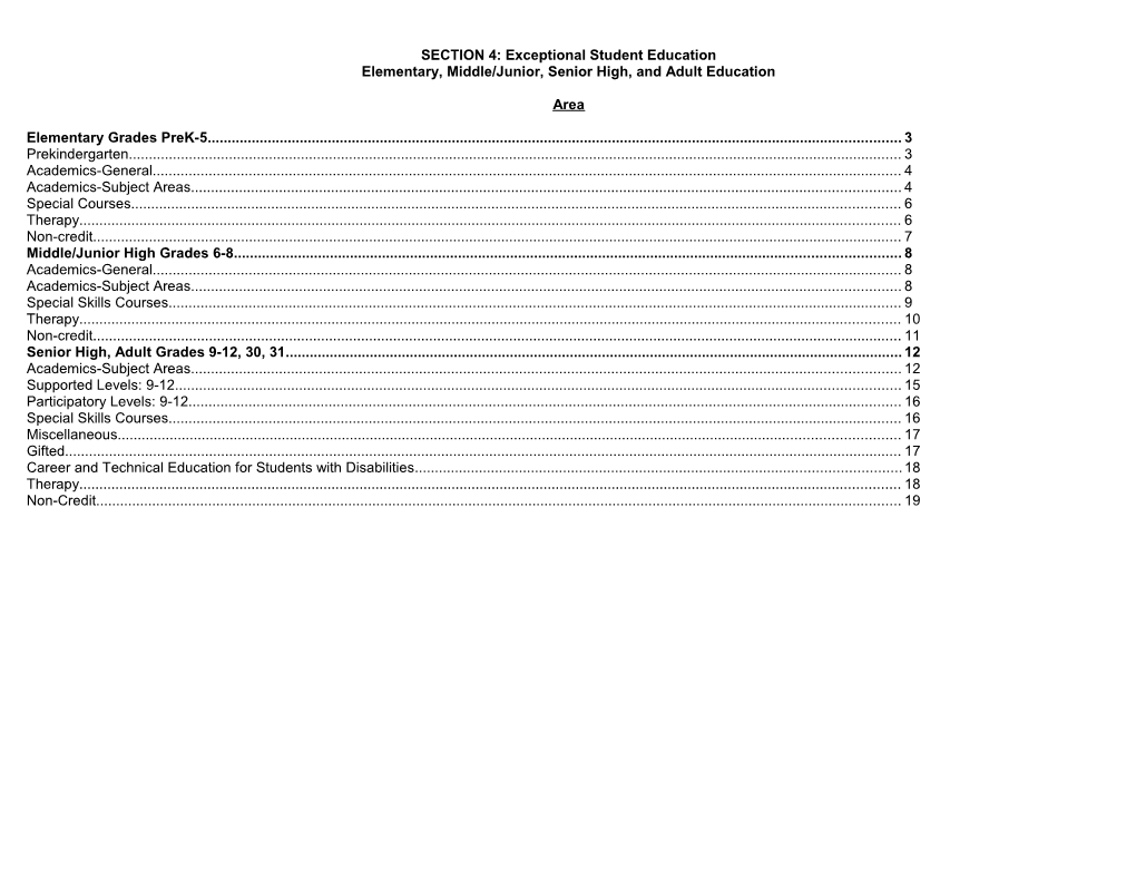 SECTION 4: Exceptional Student Education