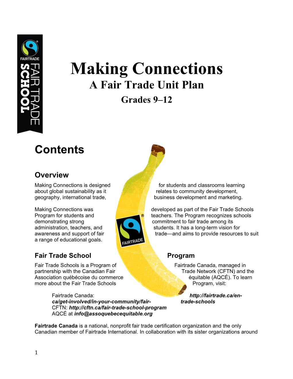 Making Connections a Fair Trade Unit Plan