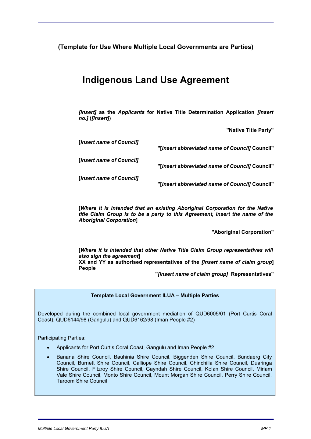 Indigenous Land Use Agreement