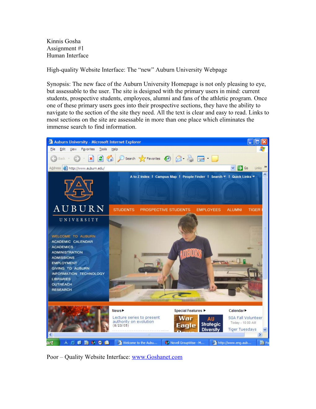 High-Quality Website Interface: the New Auburn University Webpage