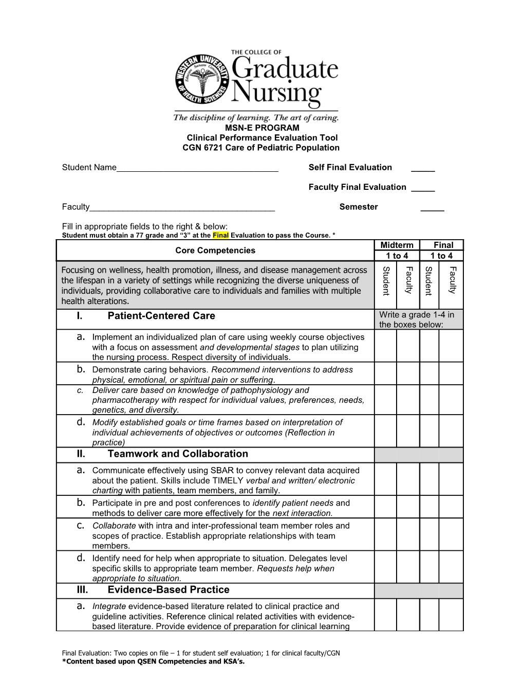 Clinical Performance Evaluation Tool s1