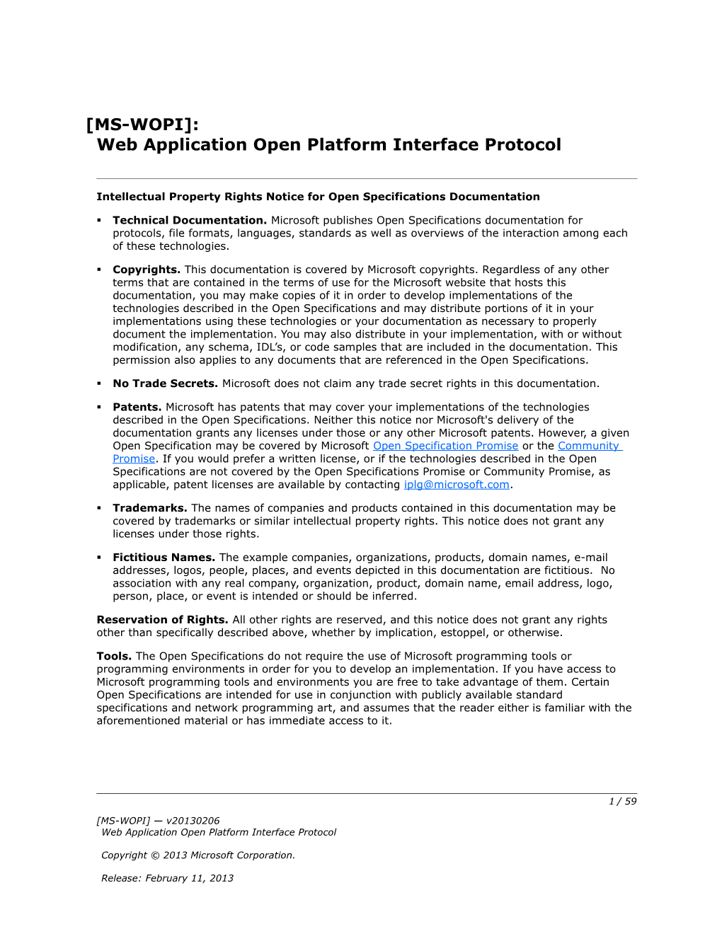 Intellectual Property Rights Notice for Open Specifications Documentation s69