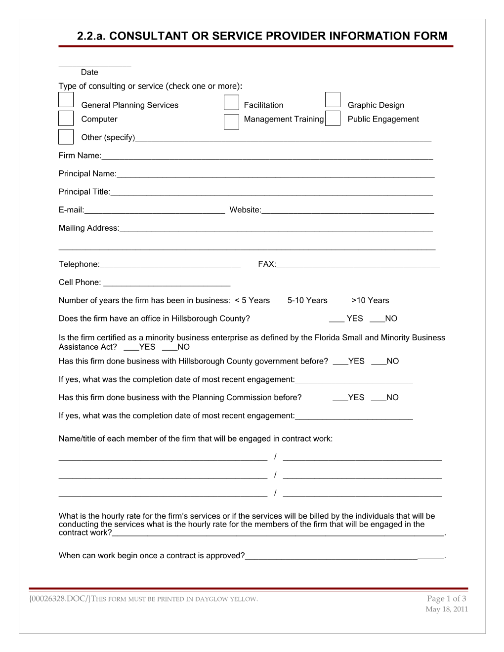 HCCCPC: Consultant Information Form (00026328)