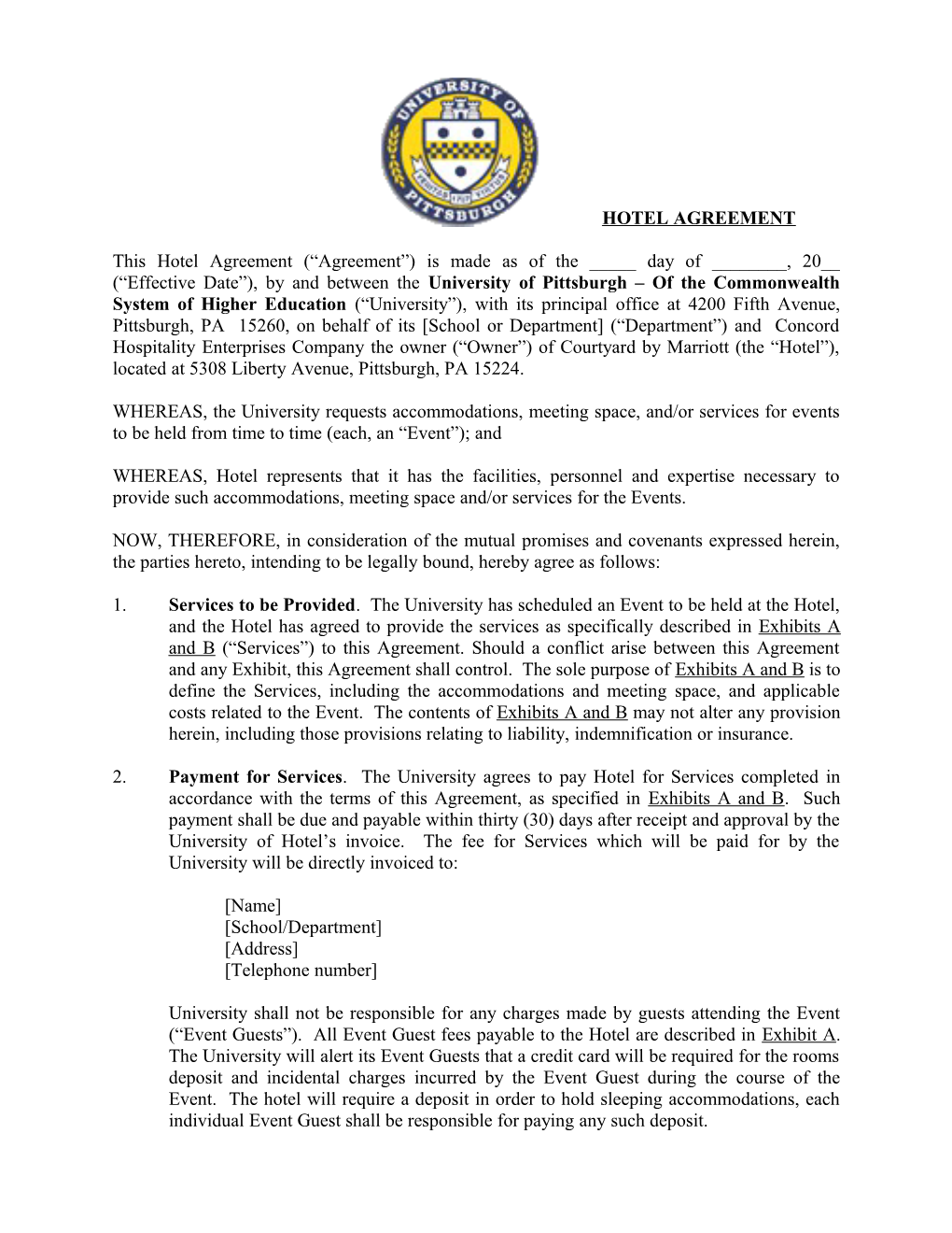 Hotel Agreement s1