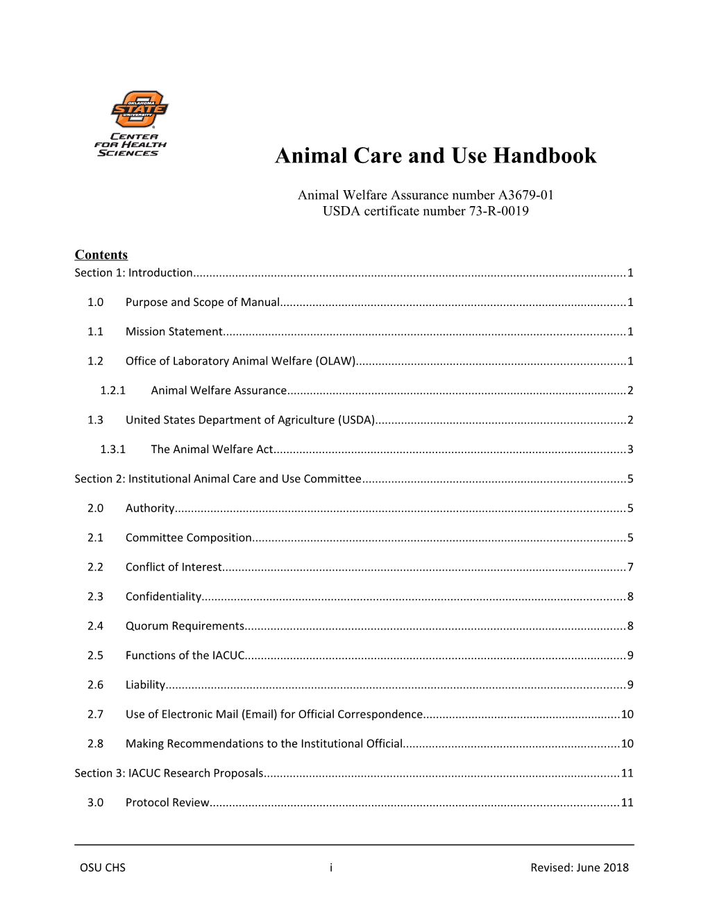 Responsibilities of the Institution S Laboratory Animal Care Programs