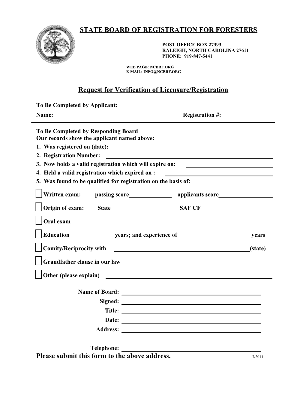 North Carolina State Board of Registration for Foresters