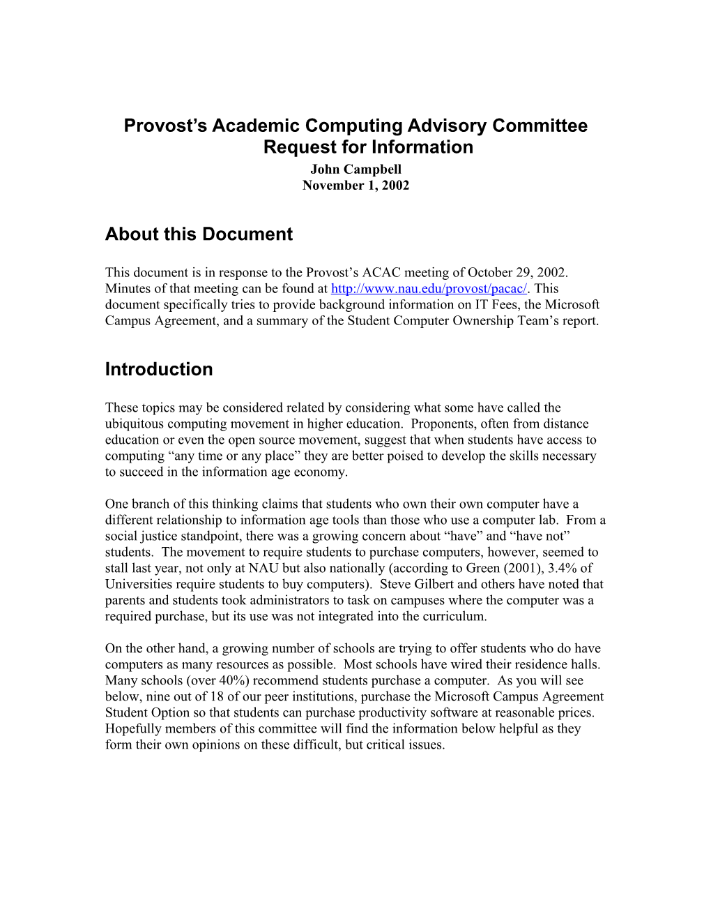 Provost S Academic Computing Advisory Committee