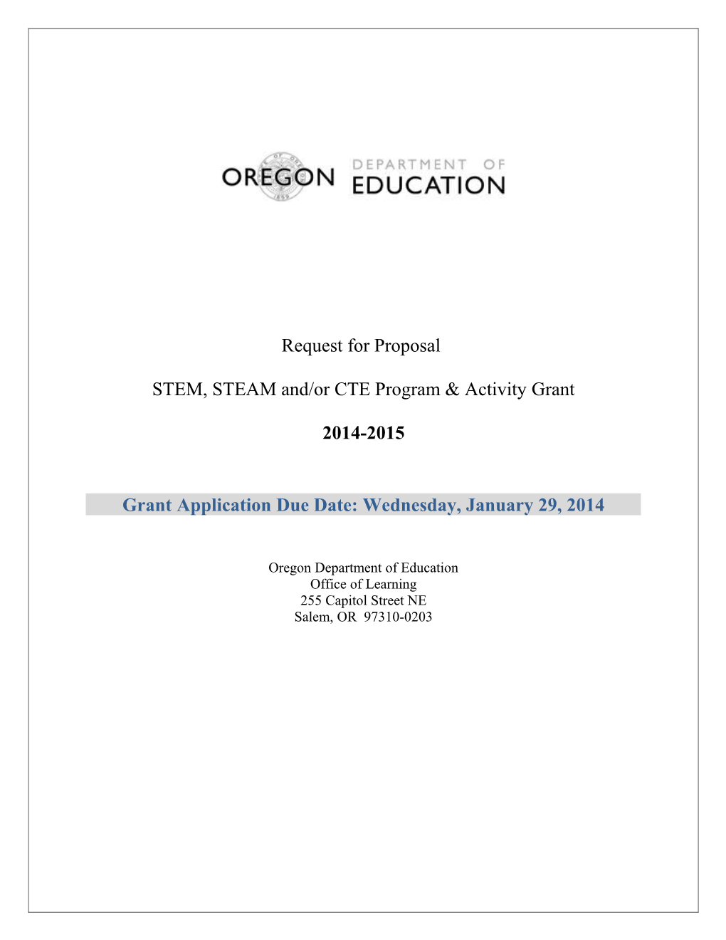 STEM, STEAM And/Or CTE Program & Activity Grant
