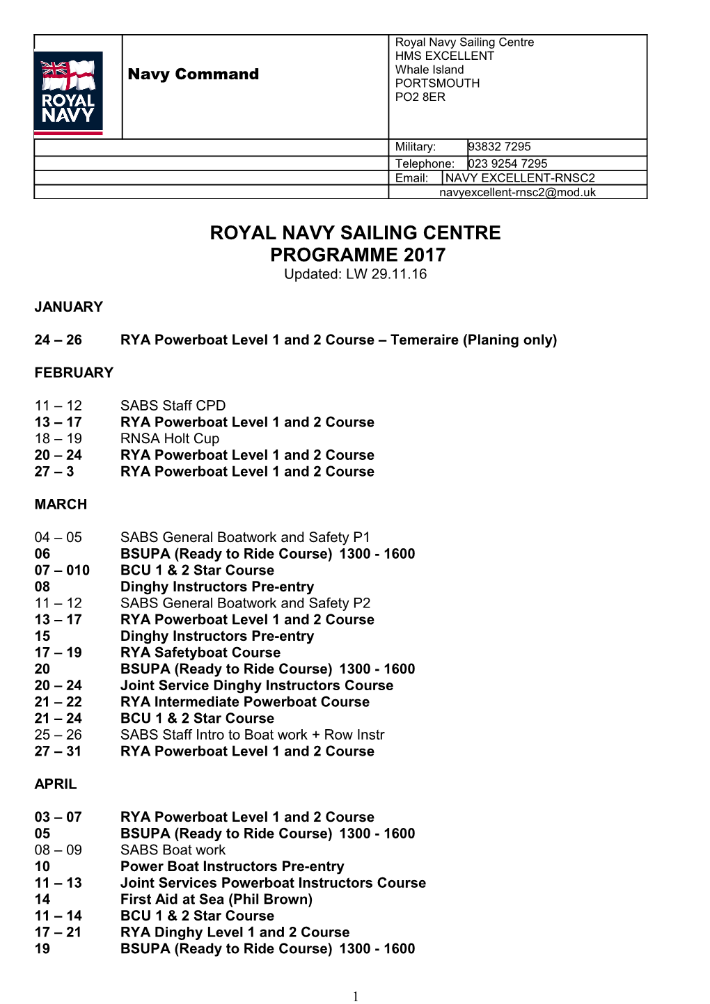 Royal Navy Sailing Centre