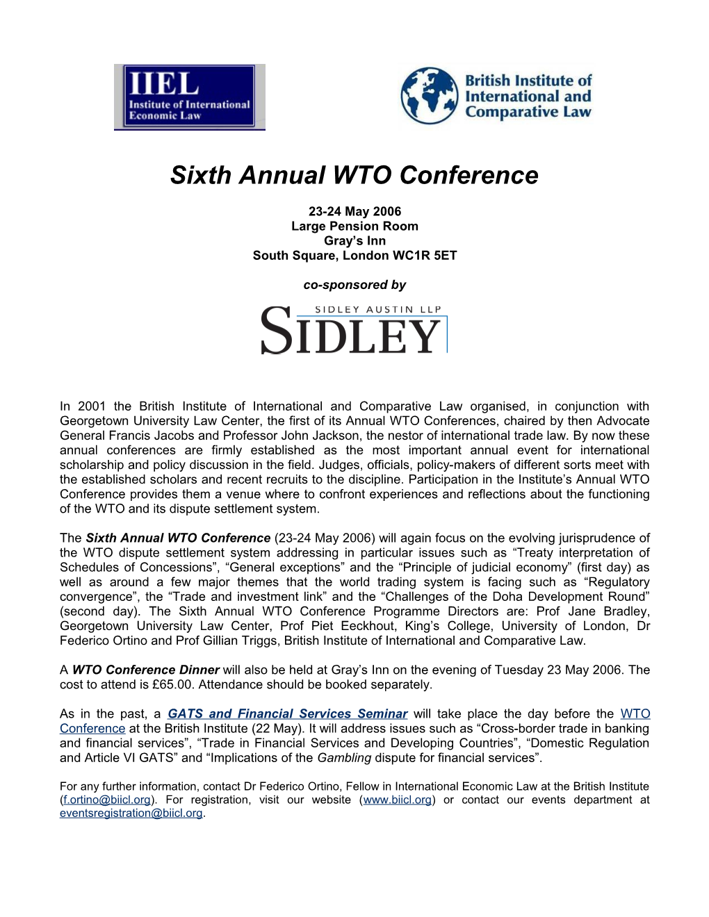 The Tenth Anniversary of WTO Dispute Settlement