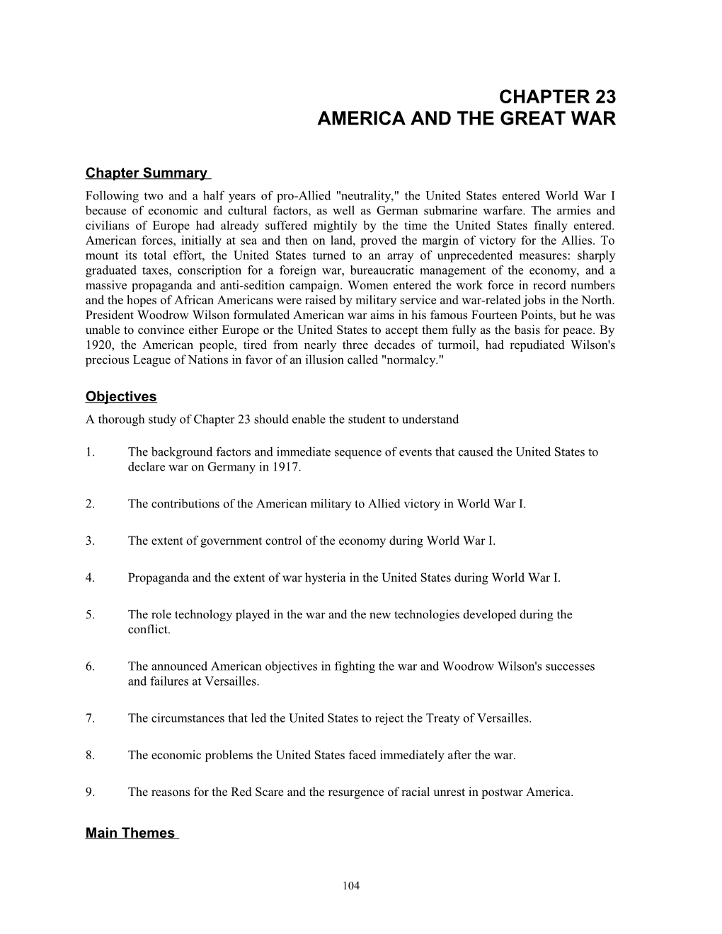 America and the Great War