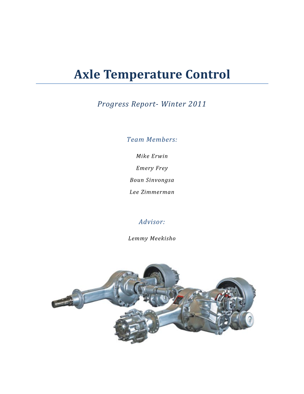 Axle Temperature Control