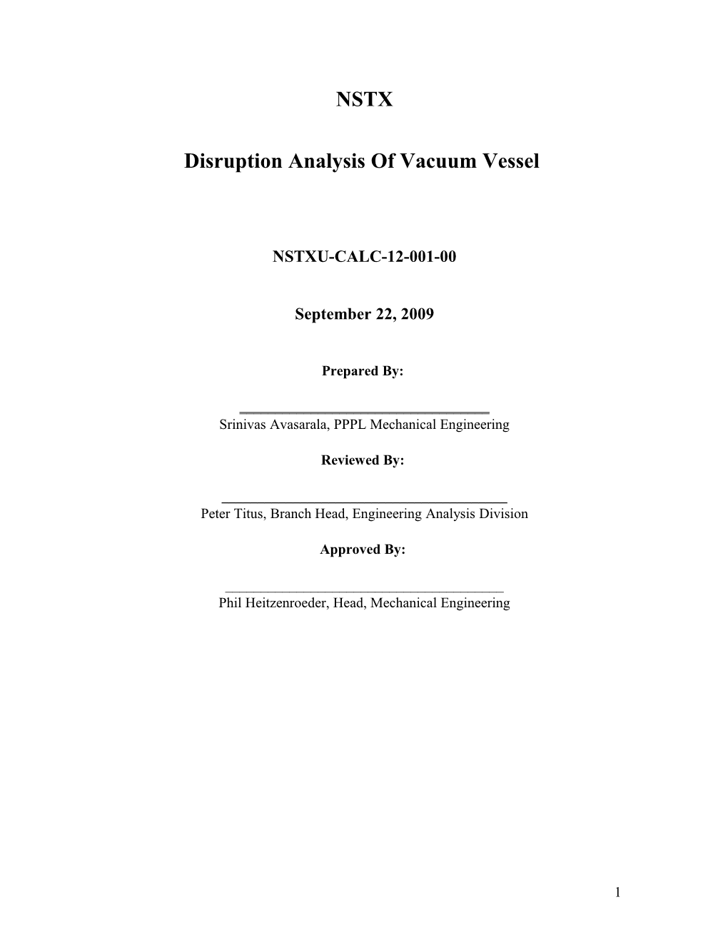 Disruption Analysis of Vacuum Vessel