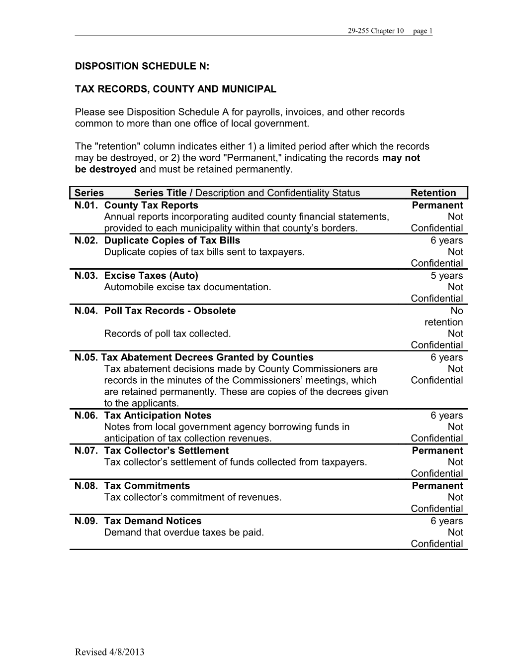 Tax Records, County and Municipal