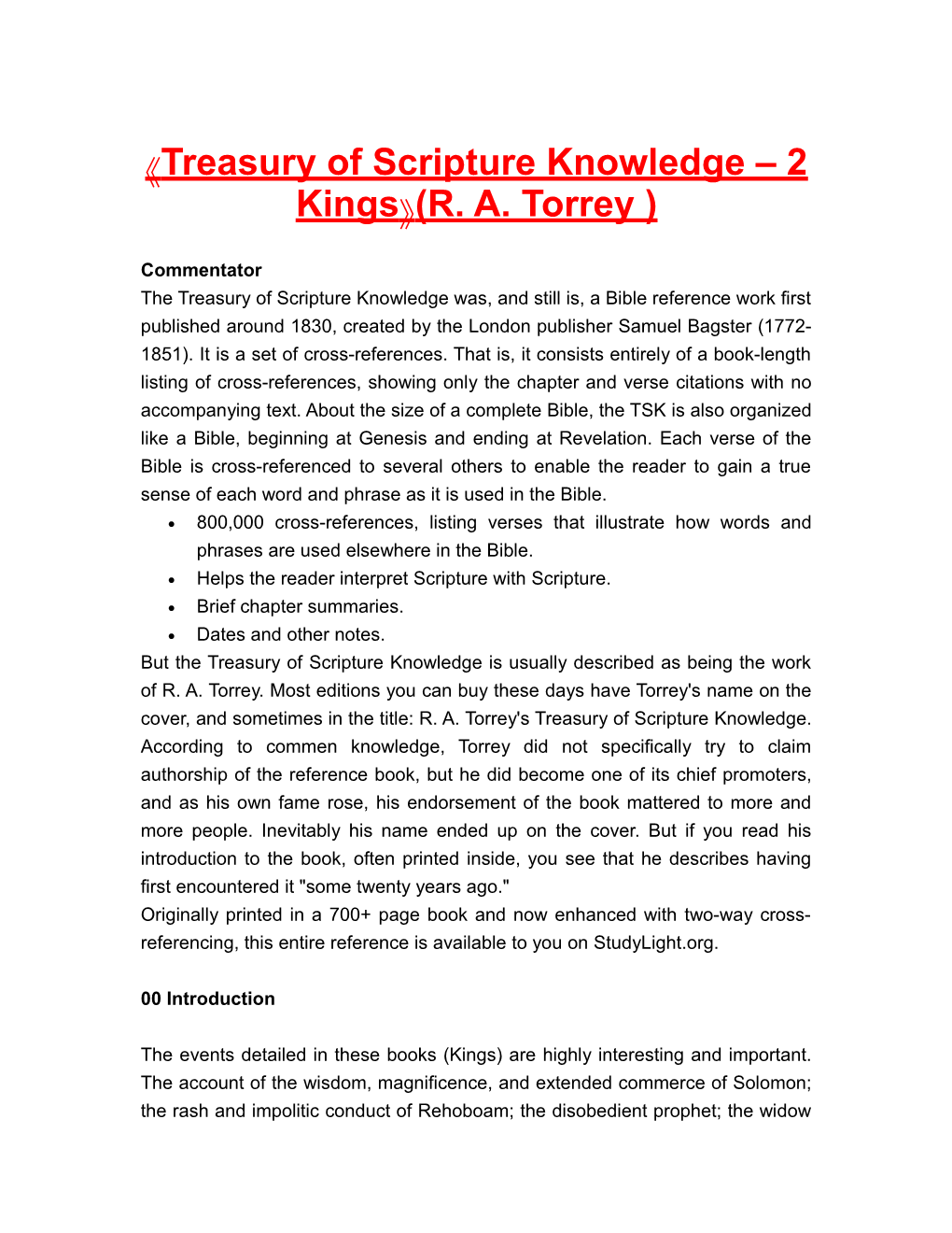 Treasury of Scripture Knowledge 2 Kings (R. A. Torrey )