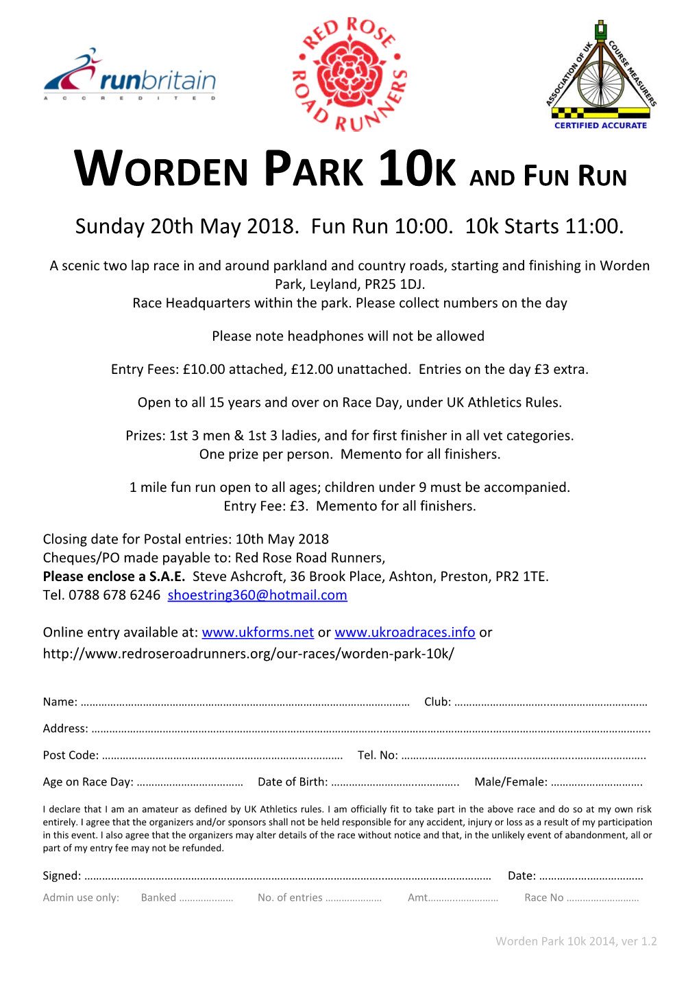 Worden Park 10Kand Fun Run